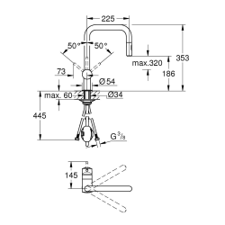 Minta OHM sink U-spout Mouss.Spray EU