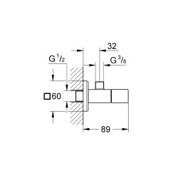 Eurocube robinet d'arrêt équerre 1/2″, hard graphite brossé (G22012AL0)