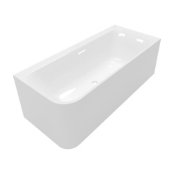 Loop & Friends 1800 x 800 mm baignoire murale en angle à droite SQUARE, sans pieds, blanc (UBA180LSF9CR00V-01)