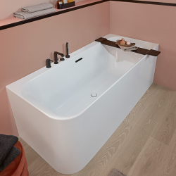 Loop & Friends Baignoire murale en angle à droite SQUARE, 1800 x 800 mm, sans pieds, blanc (UBA180LSF9CR00V-01)