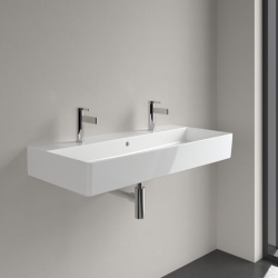 Memento 2.0 Lavabo suspendu, 100 x 47 x 13,5 cm, avec trop-plein, meulé, blanc (4A221L01)