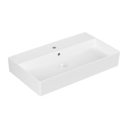 Memento 2.0 Lavabos, 80 x 47 x 14 cm, avec trop-plein, meulé, blanc (4A228G01)