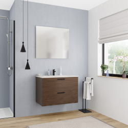 Ceramia 79,4*45,5*55 cm, Nouveau meuble de salle de bain assemblé, certifié FSC, couleur chêne (CERAMIA-4DW80)