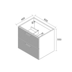 Set complet 80 cm : vasque blanc mat + meuble certifié FSC gris foncé (CERAMIA-4DG80-V)