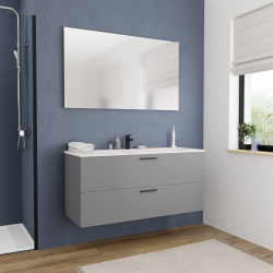 Ceramia 120 cm, meuble de salle de bain assemblé, gris foncé (CERAMIA-4DG120)