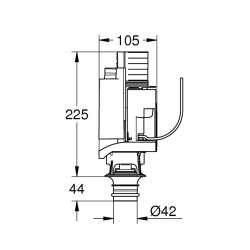  Mécanisme à déclenchement pneumatique AV1 complet pour plaque de commande simple touche et douche touche (G42314000)