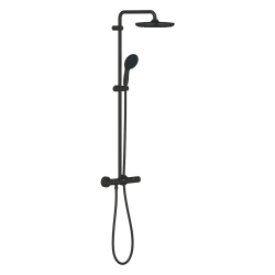 Grohe Vitalio Start System 250 colonne de douche avec thermostatique + douchette à main 2 jets + douche de tête, noir mat (G266772431)