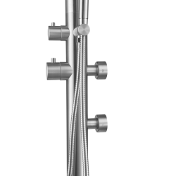 Naturel Douche extérieure murale en acier inoxydable, eau chaude et froide, douchette à main, acier brossé (NATUREL-IN10)