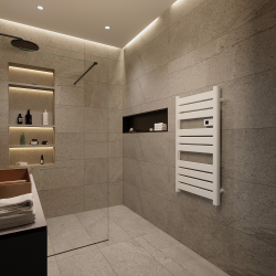 Sèche serviettes électrique 500W, 1030x550 mm, blanc (CERAHTLP500W)