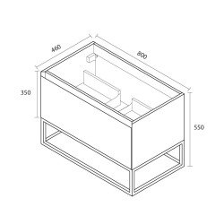 Ceramia Nouveau meuble de salle de bain Ceramia 80 cm, certifié FSC, gris perle (CERAMIA-1LG80)