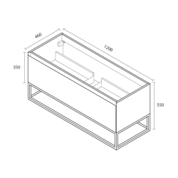  Ceramia Nouveau meuble de salle de bain 120 cm, blanc cassé (CERAMIA-1OW120)