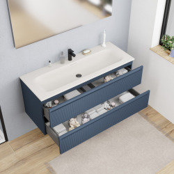Ceramia meuble de salle de bain 120 cm, bleu foncé (CERAMIA-3DB120)
