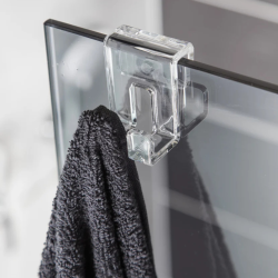  Double crochet suspendu en acrylique pour écran de douche SAT Walk-In, transparent (SATWIHACEKPLAST)