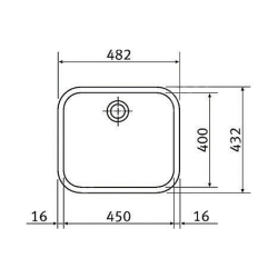 Galassia GAX 110-45, 480x430 mm, Inox (122.0021.440)