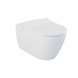 Pack WC Bati-support Geberit extra-plat UP720 + Cuvette suspendue sans bride Livea Bello + Abattant frein de chute + Plaque chro