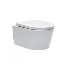 Pack bâti Duofix 112cm + Plaque blanche Delta20 + Cuvette suspendue sans bride et fixations invisibles (SATrimlessGeb3)