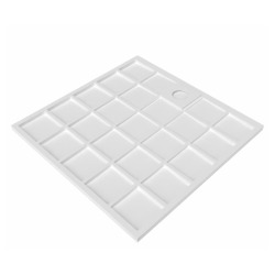 Vision Receveur de douche 90x90cm + Siphon Eslim90. Marbre coulé, blanc (SATSVVI90QB-S)