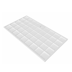 Vision Receveur de douche 140x90cm + Siphon Eslim90. Marbre coulé, blanc (SATSVVI14090B-S)