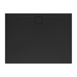 Swiss Aqua Technologies Vision Receveur de douche 100x80cm + Siphon Eslim90. Marbre coulé, noir (SATSVVI10080C-S)