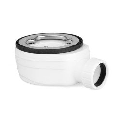 Vision Receveur de douche 120x80cm + Siphon Eslim90. Marbre coulé, noir (SATSVVI12080C-S)