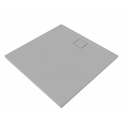 Vision Receveur de douche 90x90cm + Siphon Eslim90. Marbre coulé, gris (SATSVVI90QS-S)