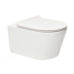 Pack WC Bati-support + Cuvette Idevit Alfa sans bride + Abattant softclose + Plaque blanche + Set d'habillage (AlfaGeb3-sabo)