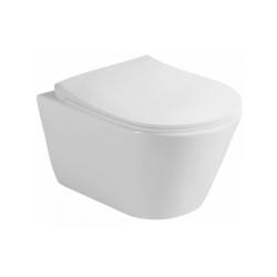 Pack WC Bâti-support Viconnect + WC sans bride SAPHO Avva + Abattant frein de chute + Plaque Blanche (ViConnectAvva-2)