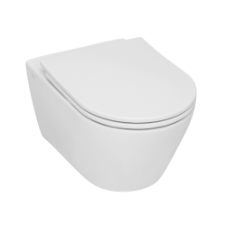 Pack WC Bâti-support Rapid SL autoportant + WC sans bride Serel, fixations invisibles + abattant softclose + Plaque Chrome