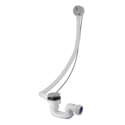 Nicoll Easybain Vidage baignoire avec câble 65cm, Débit de 70l/min, Rotule orientable à 360°, pour perçage Ø52mm (0203611)