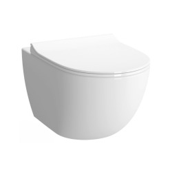 Pack WC bâti-autoportant + WC SAT sans bride fixations invisibles + Abattant softclose + Plaque blanche (SMART-SATrimless-9)