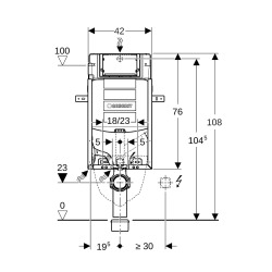 KOMBIFIX Elément de montage pour WC suspendu, 108 cm, réservoir UP320 à encastrer Sigma 12 cm (110.367.00.5)