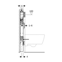 KOMBIFIX Bâti-support pour WC suspendus avec réservoir Sigma 8 cm (110.790.00.1)