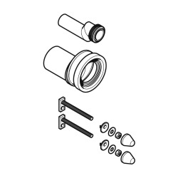 Připojovací souprava pro WC, excentrická, s připevňovacím materiálem