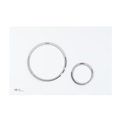  Plaque de commande double touche en plastique, blanc mat/chrome brillant (SATAT76)