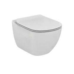 Pack WC Bâti-support extra-plat UP720 + Cuvette Tesi Ideal Standard + Abattant frein de chute + Plaque Blanc/Chrome