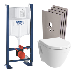 Pack WC Bâti Autoportant + Cuvette Vitra S50 + Abattant soft close + Plaque chrome + Set habillage (ProjectS50softclose-2-sabo)