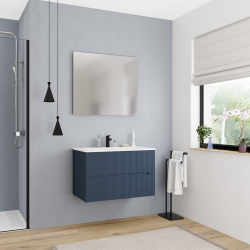 Ceramia 80cm, meuble de salle de bain assemblé, bleu foncé (CERAMIA-5DB80)