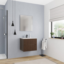Ceramia 60 cm, meuble de salle de bain assemblé, couleur chêne (CERAMIA-5DW60)