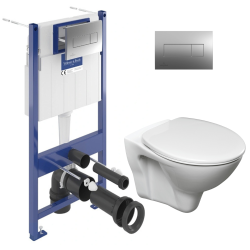 Villeroy & Boch ViConnect Pro S Pack WC Bâti Villeroy & Boch + WC suspendu Jika Neo + Abattant + Plaque (ViConnectS-LinePro-1)