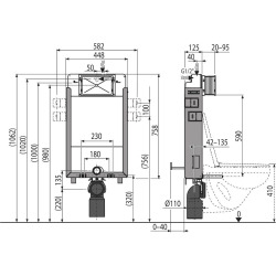 Bâti-support pour WC suspendu, double chasse 3/6 l, blanc (SATAMZ)