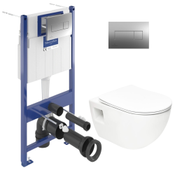 Pack WC bâti-support Villeroy & Boch + WC abattant Softclose Swiss Aqua Technologies + plaque (VICONPROJECT-2CH)