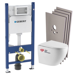 Pack WC Rapid SL + cuvette sans bride SAT, fixations cachées + plaque Skate chrome (RapidSL-SATrimless)