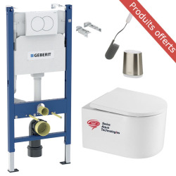 Pack WC Rapid SL + cuvette sans bride SAT, fixations cachées + plaque Skate chrome (RapidSL-SATrimless)