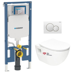 Pack WC Rapid SL + cuvette sans bride SAT, fixations cachées + plaque Skate chrome (RapidSL-SATrimless)