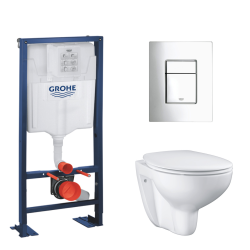 Grohe pack WC Rapid SL autoportant  avec cuvette rimless Bau Ceramic (AutoportantBau1)