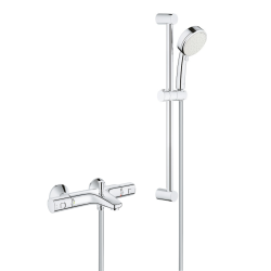 New Tempesta Cosmopolitan 100 ensemble de douche 2 jets + mitigeur thermostatique bain/douche 1/2", chrome (34598000-26076002)