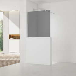 Walk-in 90x100cm paroi de douche à l'italienne pour cloison abaissée, verre Easy clean (SATWIS90KS)