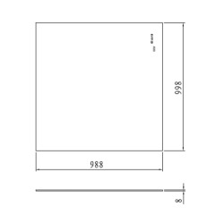 Walk-In 100x100cm paroi de douche fixe à l'italienne, verre fumé Easy Clean, pour cloison abaissée (SATWIS100KS)