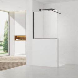 Walk-in 110x100cm paroi de douche fixe à l'italienne + set d'installation + bras de montage (SATBWIS110PRC)