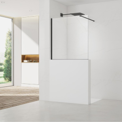 Walk-in 120x100cm paroi de douche fixe à l'italienne + set d'installation + bras de montage (SATBWIS120PRC)